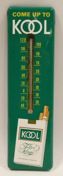 Original Tin Kool Cigarettes Thermometer Sign (1 of 4)