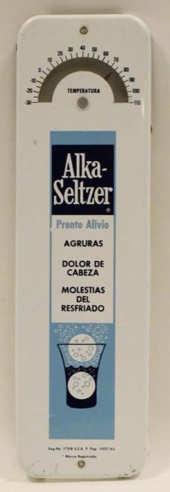 Spanish Tin Alka-Seltzer Dial StyleThermometer (1 of 5)
