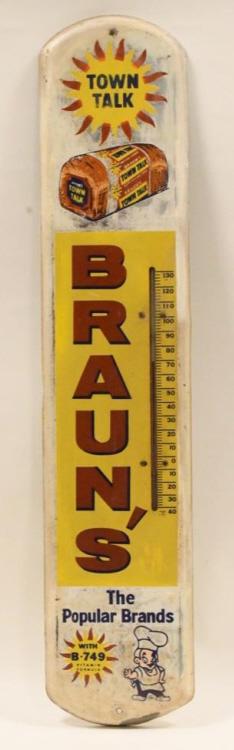 Tin Braun's Town Talk Bread Thermometer Sign (1 of 5)