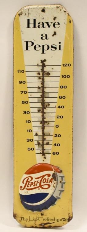 Embossed Tin Pepsi-Cola Thermometer Sign (1 of 5)