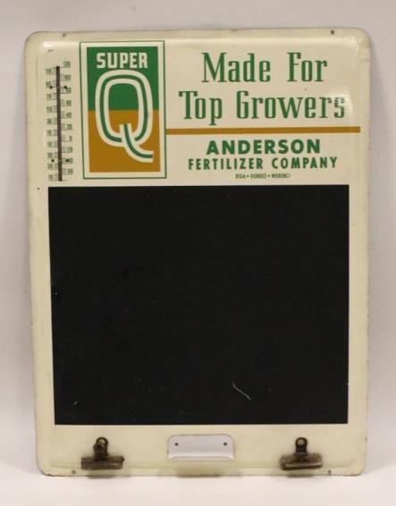 Tin Super Q Fertilizer Thermometer Chalk Board (1 of 5)