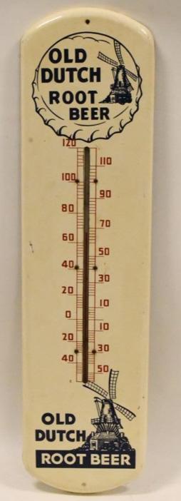 Tin Old Dutch Root Beer Thermometer Sign (1 of 5)