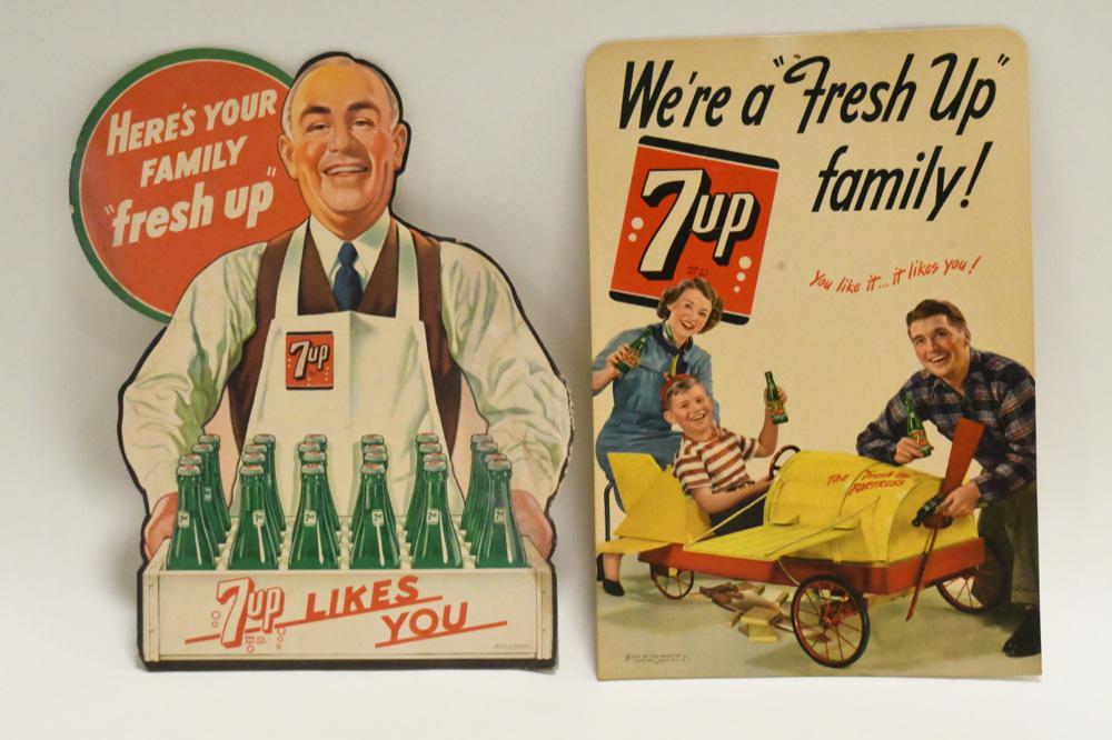Lot Of  Vintage 7up Cardboard Counter Top Displays (1 of 4)