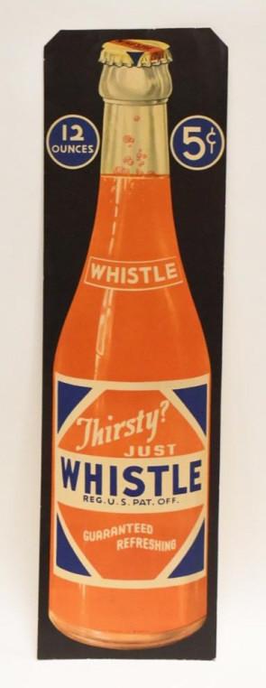 Vintage 1939 Whistle Soda Large Cardboard Sign (1 of 6)