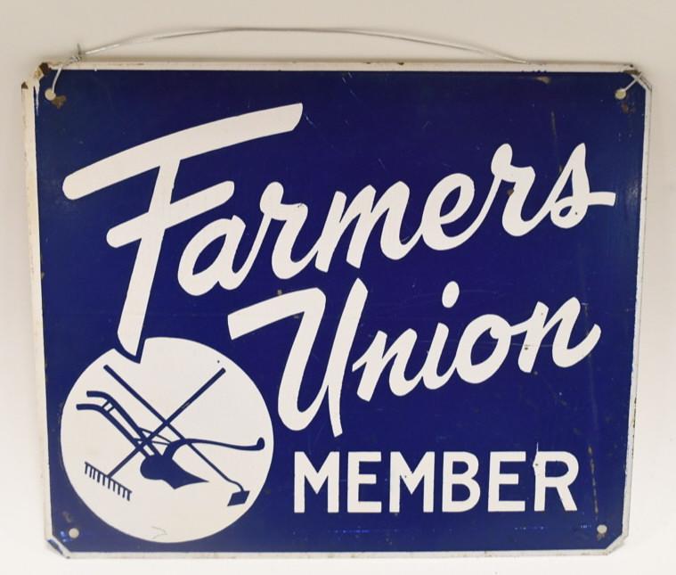 Vintage SST Farmers Union Member Advertising Sign (1 of 4)