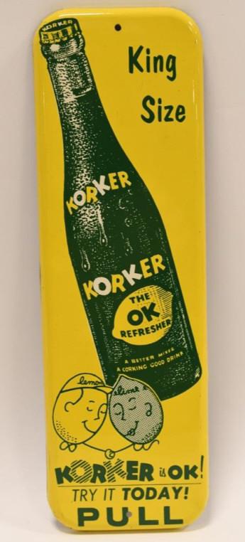 Vintage SST Korker Lemon Lime Drink Door Pull Sign (1 of 4)