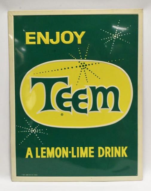 Vintage SST Teem Soda Embossed Advertising Sign (1 of 5)