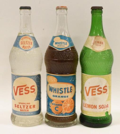Vintage Whistle & Vess Paper Label Soda Bottles (1 of 3)