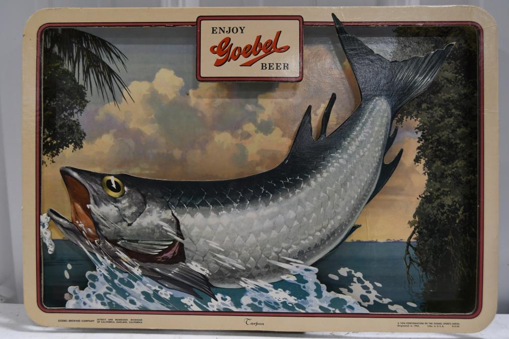 1954 Goebel Beer Tarpon Cardstock Sign (1 of 7)