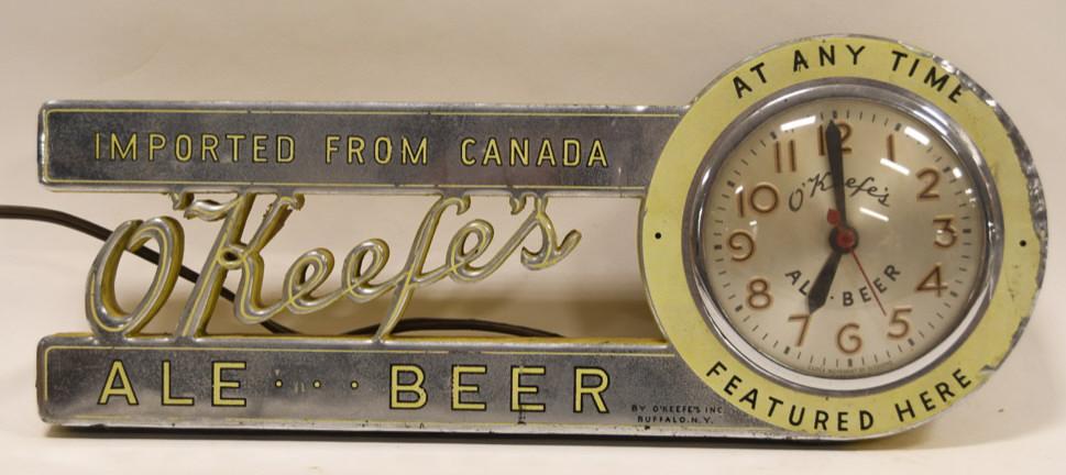 Vintage O'Keef's Beer Advertising Clock (1 of 4)