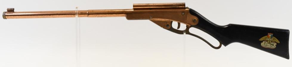 Vintage Daisy Golden Eagle Lever-Action Air Rifle: Nice vintage Daisy Golden Eagle Lever-action BB air rifle. Nice cosmetic condition with some expected wear from use and age. Displays well with nice decal on wood stock.