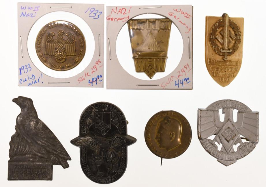 Lot Of 7 WWII German Tinnie Badges (1 of 5)