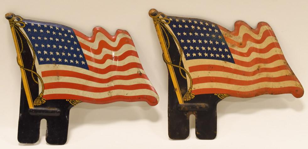 WWII Era 48 Star US Flag License Plate Toppers (1 of 2)