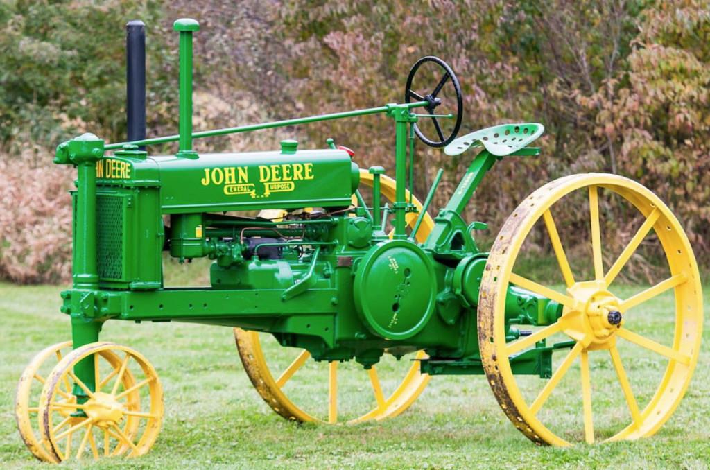 1935 John Deere Unstyled B Tractor: This tractor maintains a nice older restoration and is perfect for any parade or show. Maintains an original brass tag, serial number 6803.