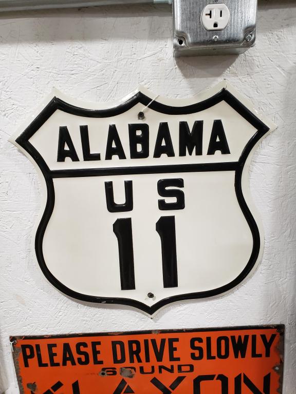 Vintage Embossed SST Alabama Route 11 Shield Sign (1 of 2)