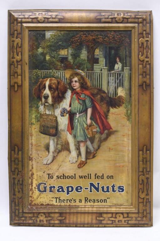 Early SST Embossed Grape-Nuts Advertising Sign (1 of 5)