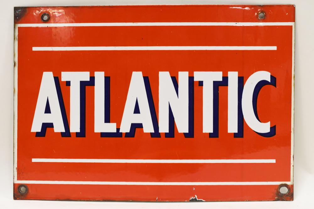 SSP Atlantic Gas Pump Plate Advertising Sign (1 of 2)
