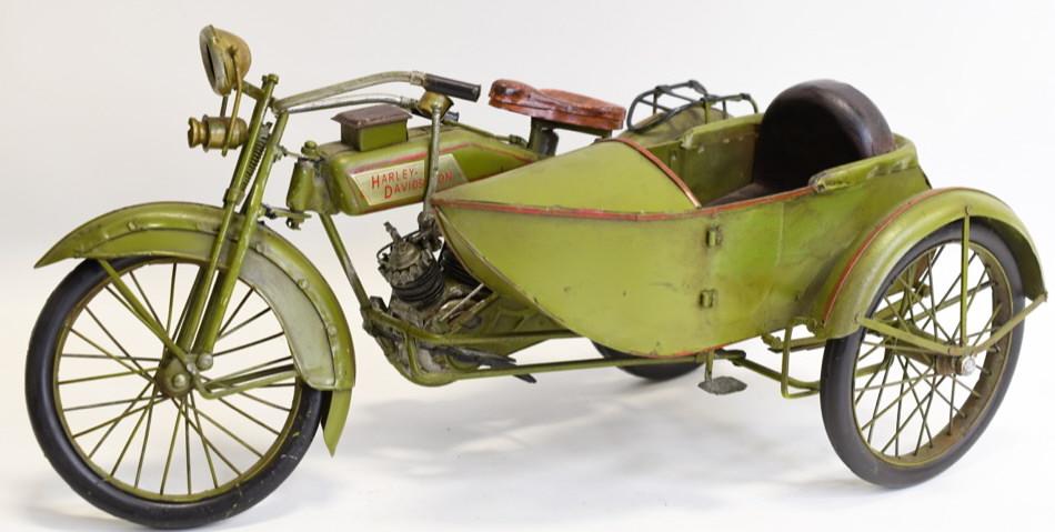 1917 Harley Davidson V-Twin Motorcycle w/ Side Car (1 of 3)