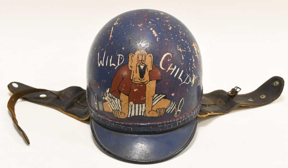 Early Hand Painted "Wild Child" Motorcycle Helmet (1 of 8)