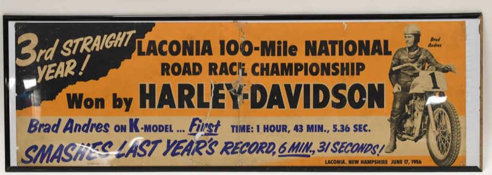 Original 1956 Harley Davidson Road Race Adv Banner (1 of 6)