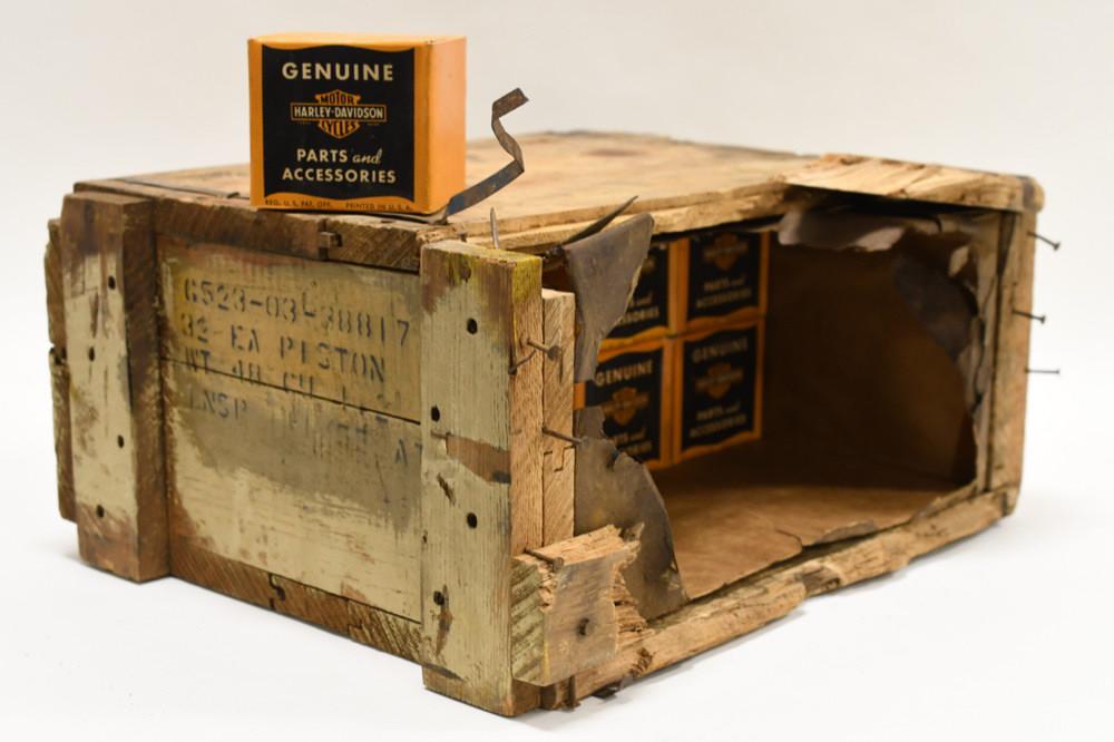 Vintage Crate Of NOS Harley Davidson Pistons (1 of 6)