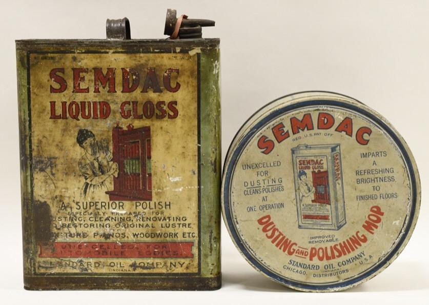 Lot Of Early Standard Oil SEMDAC Liquid Gloss Cans (1 of 4)