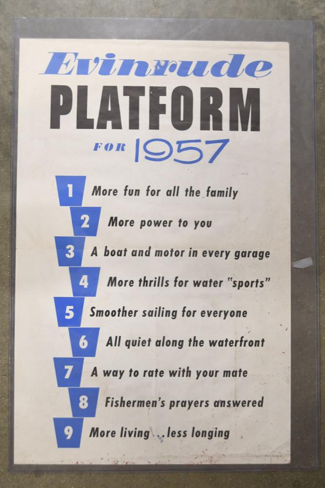 Original 1957 Evinrude Outboard Motor Adv Poster (1 of 4)