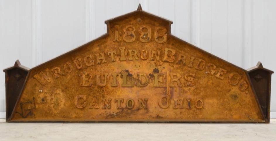 Early Wrought Iron Bridge Co. Cast Iron Adv Sign (1 of 5)