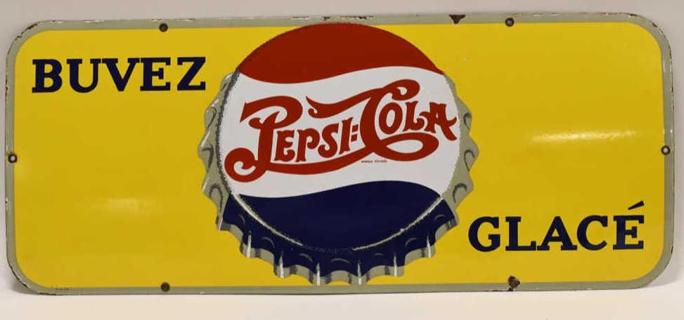 SSP Pepsi-Cola Double Dot French Advertising Sign (1 of 4)