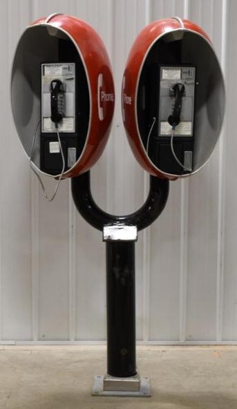 Vintage Porcelain Dual Phone Pay Phone Booth (1 of 9)