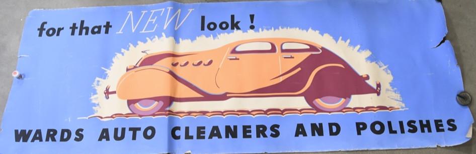 Vintage Art Deco Wards Auto Cleaner Banner (1 of 6)
