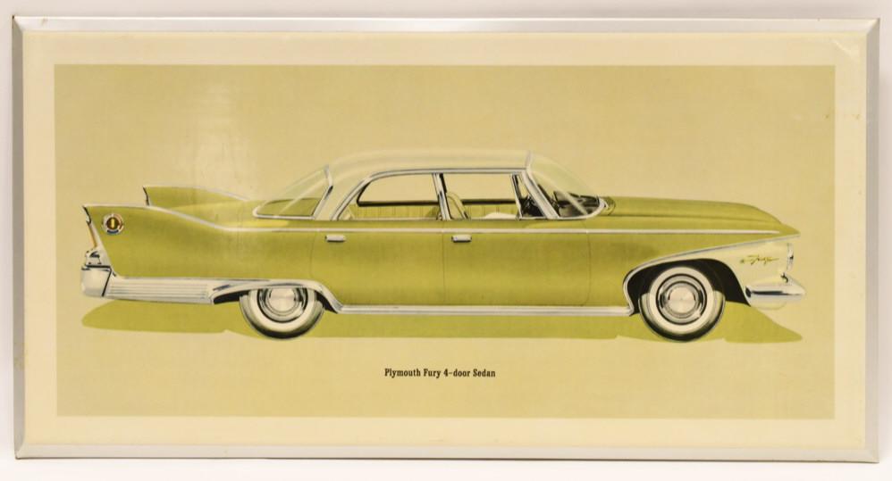 Original 1960 Plymouth Fury Dealer Promo Sign (1 of 5)