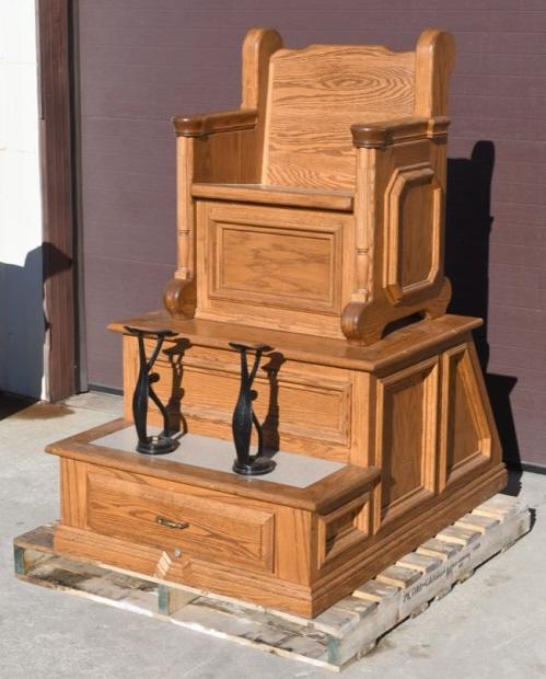 Large Oak Shoe Shining Stand (1 of 8)