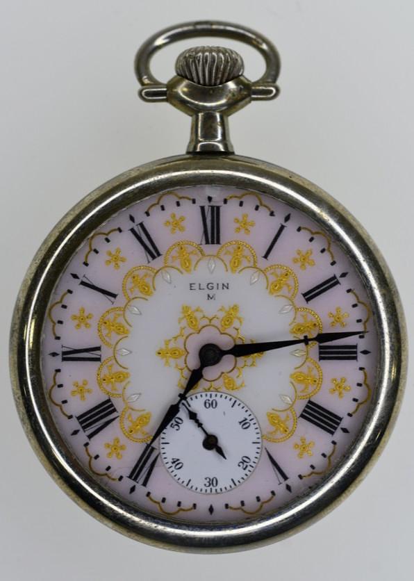 1922 Elgin Fancy Dial Open Face Pocket Watch (1 of 4)