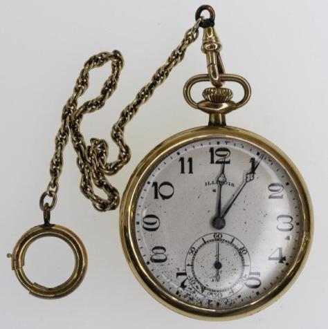 1923 Illinois 406 19 Jewel Open Face Pocket Watch (1 of 4)