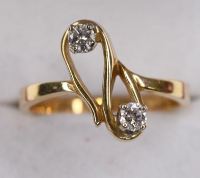 Ladies 14K Yellow Gold Diamond Cocktail Ring (1 of 2)