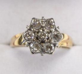 Ladies 10K Yellow Gold Diamond Dinner Ring (1 of 2)