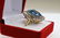 Ladies 14K Yellow Gold Diamond & Blue Topaz Ring - 2