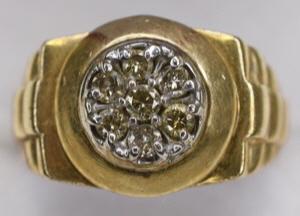 10K Yellow Gold Rolex Style Diamond Ring (1 of 2)