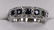 Ladies 10K White Gold Blue Sapphire & Diamond Band