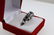 Ladies 10K White Gold Blue Sapphire & Diamond Band - 2
