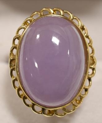 Ladies 14K Gold Lavender Jade Cocktail Ring (1 of 2)