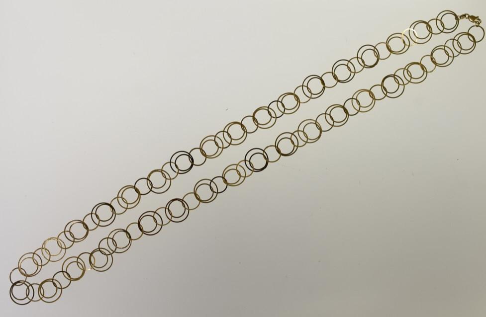 Modern 14K Yellow Gold Circle Link Necklace (1 of 2)