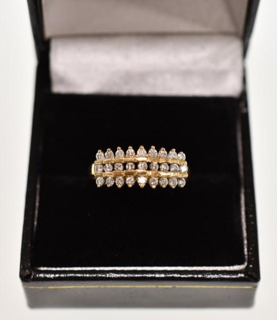 14KT 1CT DIAMOND PYRAMID RING (1 of 2)