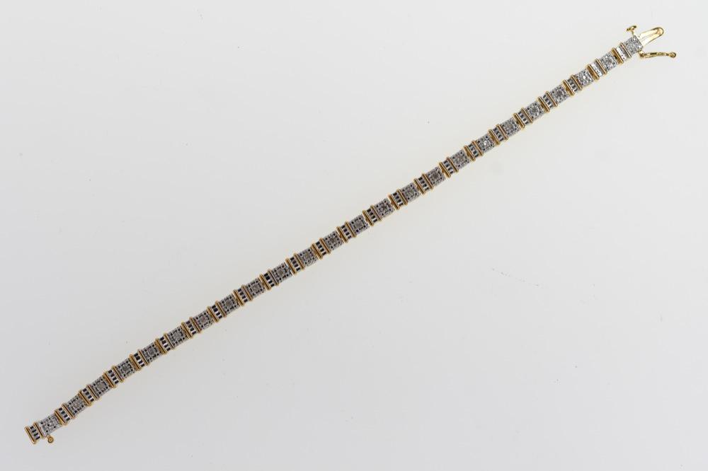 DIAMOND TENNIS BRACELET: GOLDTONE