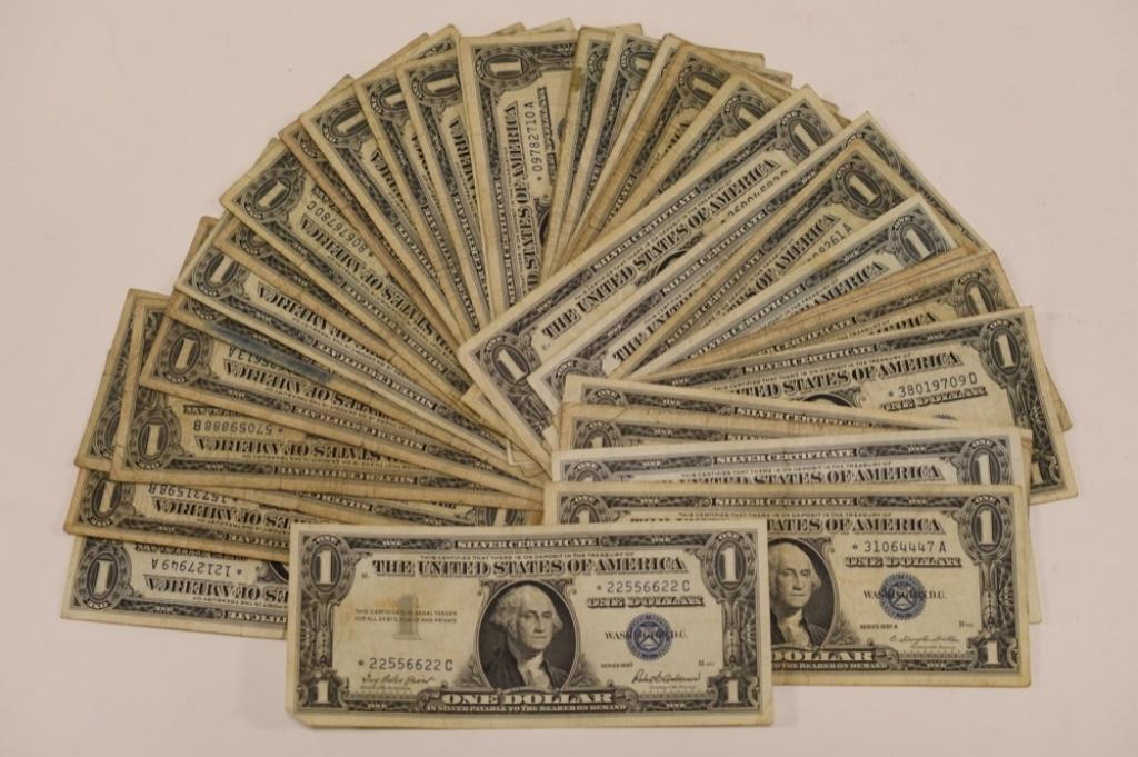48 Star Note United States $1 Silver Certificates (1 of 3)