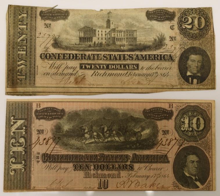 Lot fo 2 Confederate States of America Notes (1 of 3)