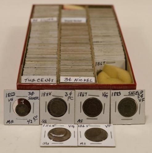 (327) Quality Two-Cent,Three-Cent & Shield Nickels (1 of 4)