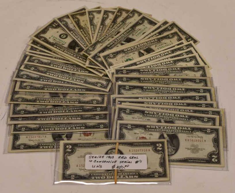 Lot Of 43 $2 United States Notes (1 of 3)