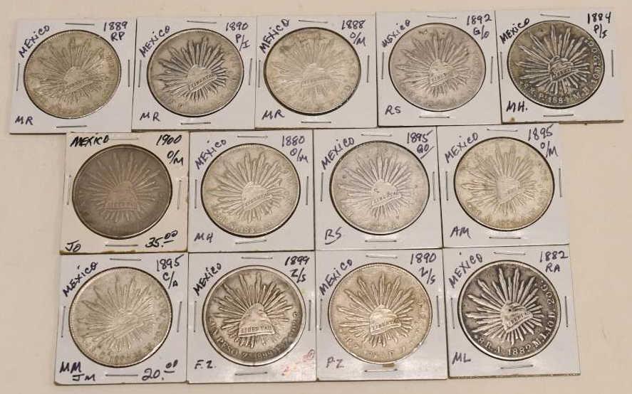 (13) Mexico 1880-1900 8 Reales Silver Coins (1 of 10)